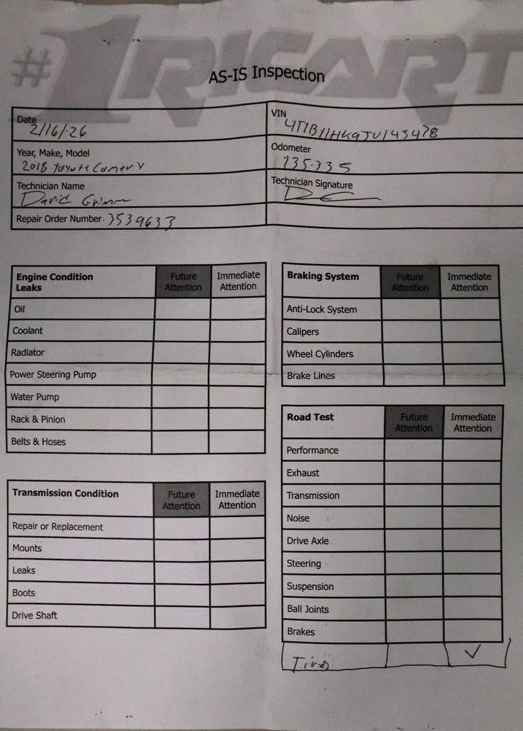 2018 Toyota Camry L Auto (Natl)