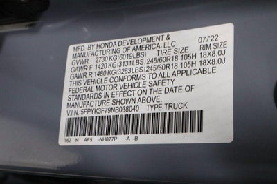 2022 Honda Ridgeline RTL-E AWD