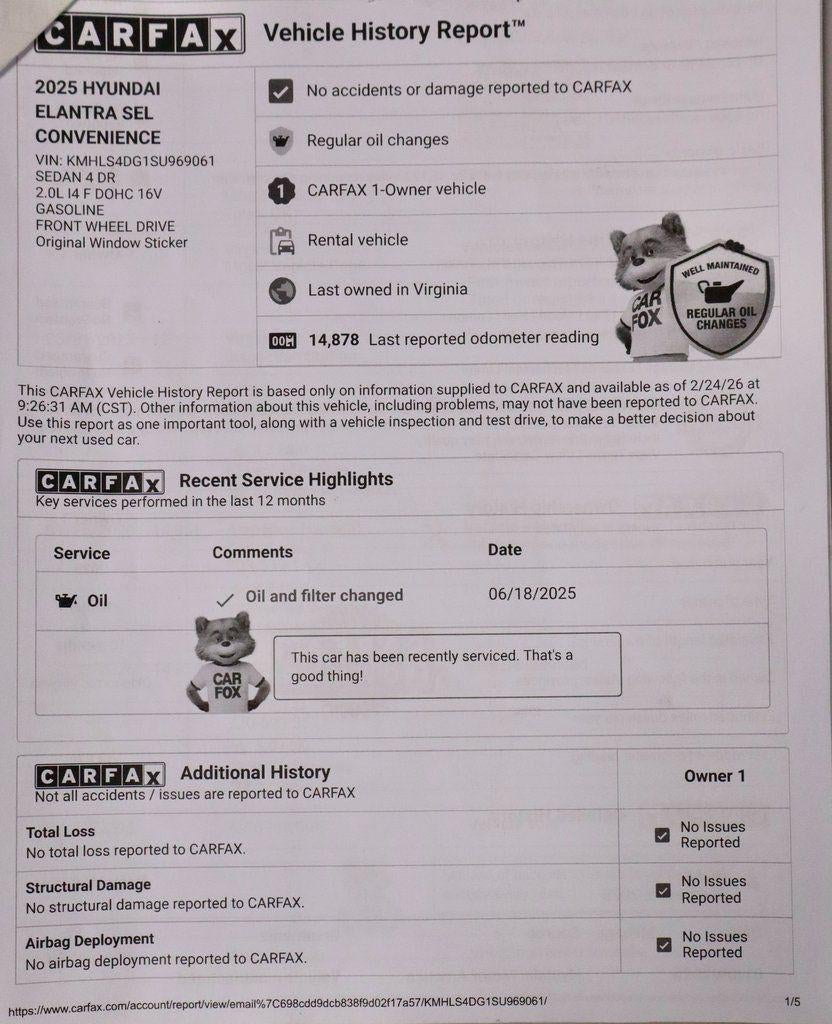 2025 Hyundai ELANTRA SEL Convenience IVT