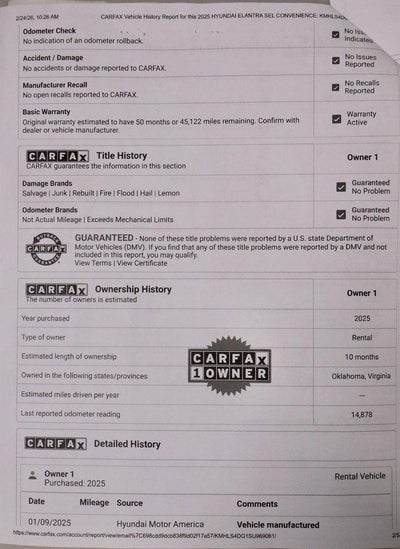 2025 Hyundai ELANTRA SEL Convenience IVT