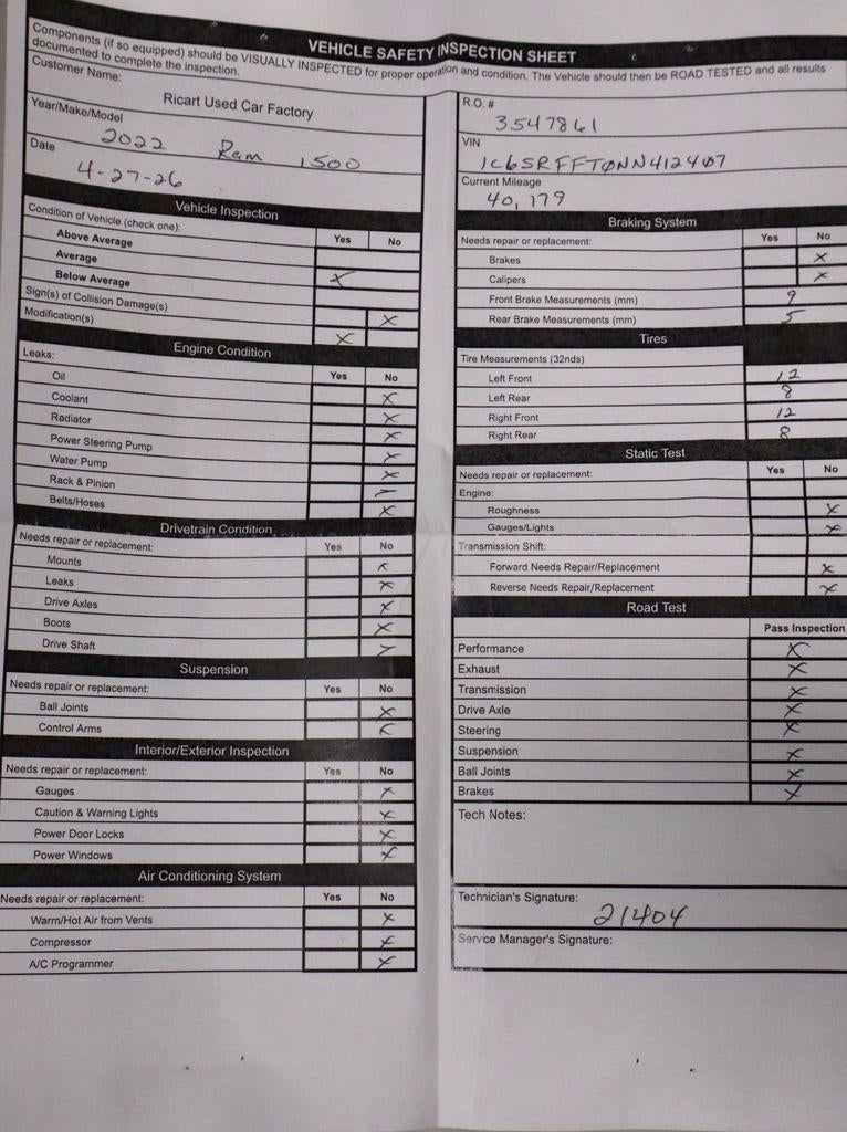2022 RAM 1500 Big Horn/Lone Star