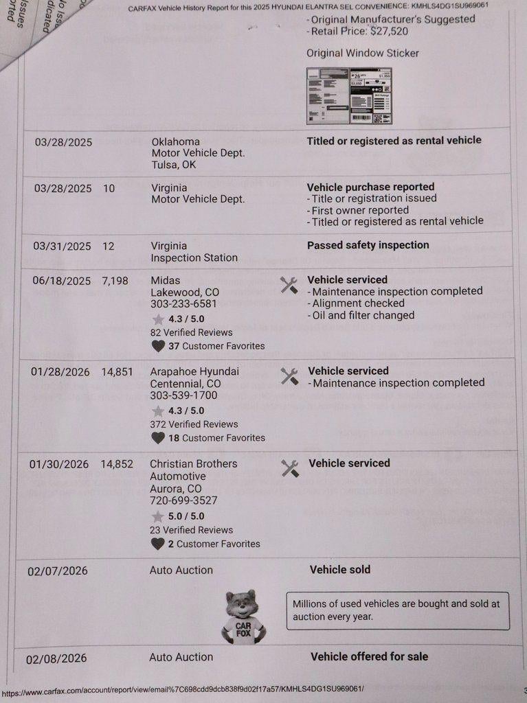 2025 Hyundai ELANTRA SEL Convenience