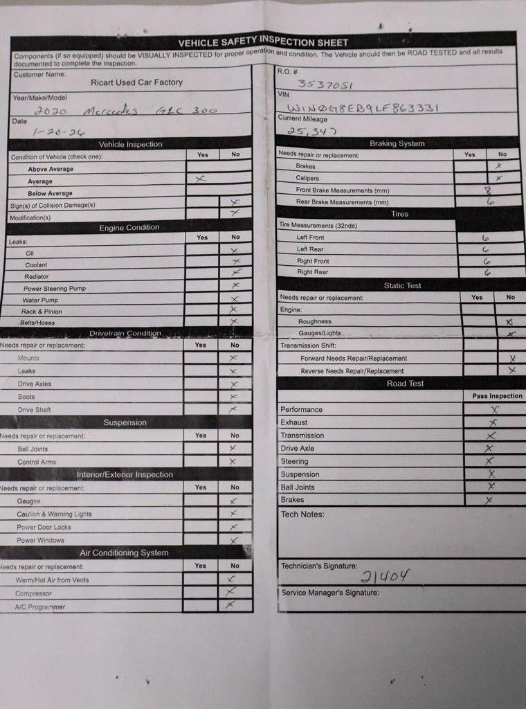 2020 Mercedes-Benz GLC GLC 300