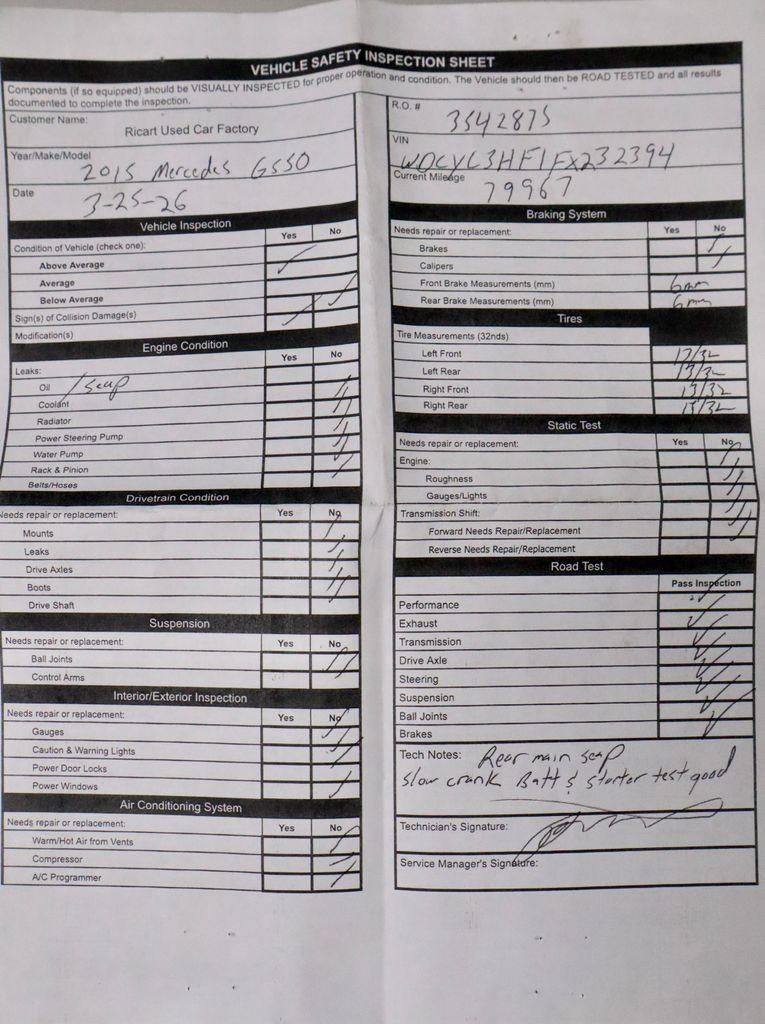 2015 Mercedes-Benz G-Class G 550