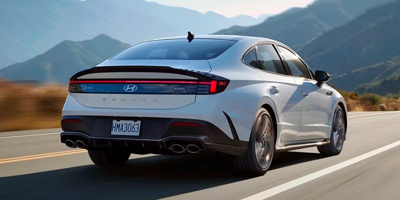 2025 Hyundai Sonata driving through mountains